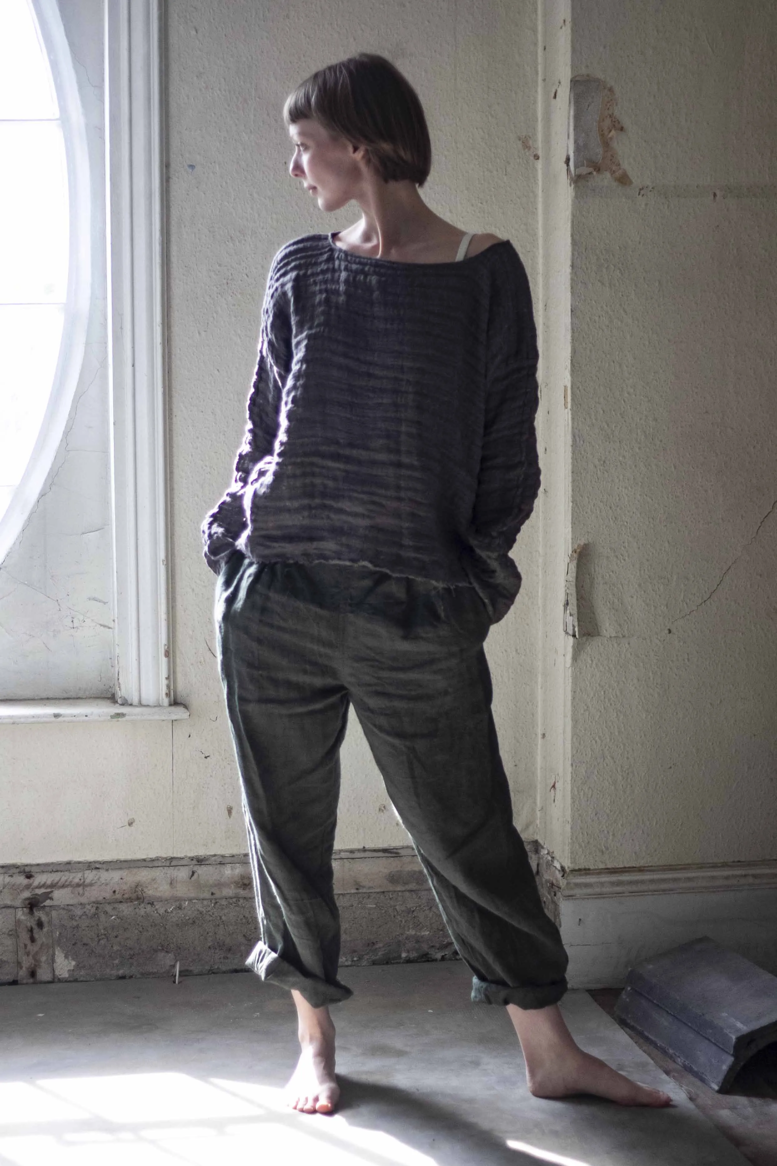 100% Linen Tailored Trousers