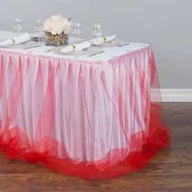 14 ft. Two Tone Tulle Chiffon Table Skirt (6 Colors)