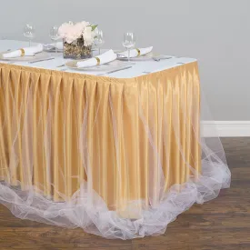 14 ft. Two Tone Tulle Chiffon Table Skirt (7 Colors)