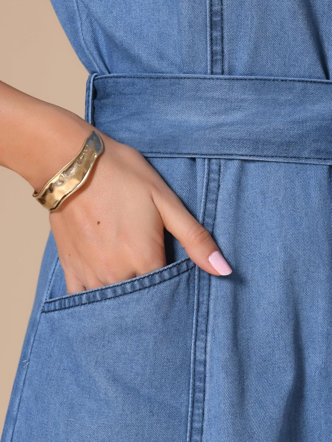 Allegra K Denim Shirt Dress for Women's Casual Button Down Short Sleeves Belted Jean Midi Dress 2025 Trendy Outfits