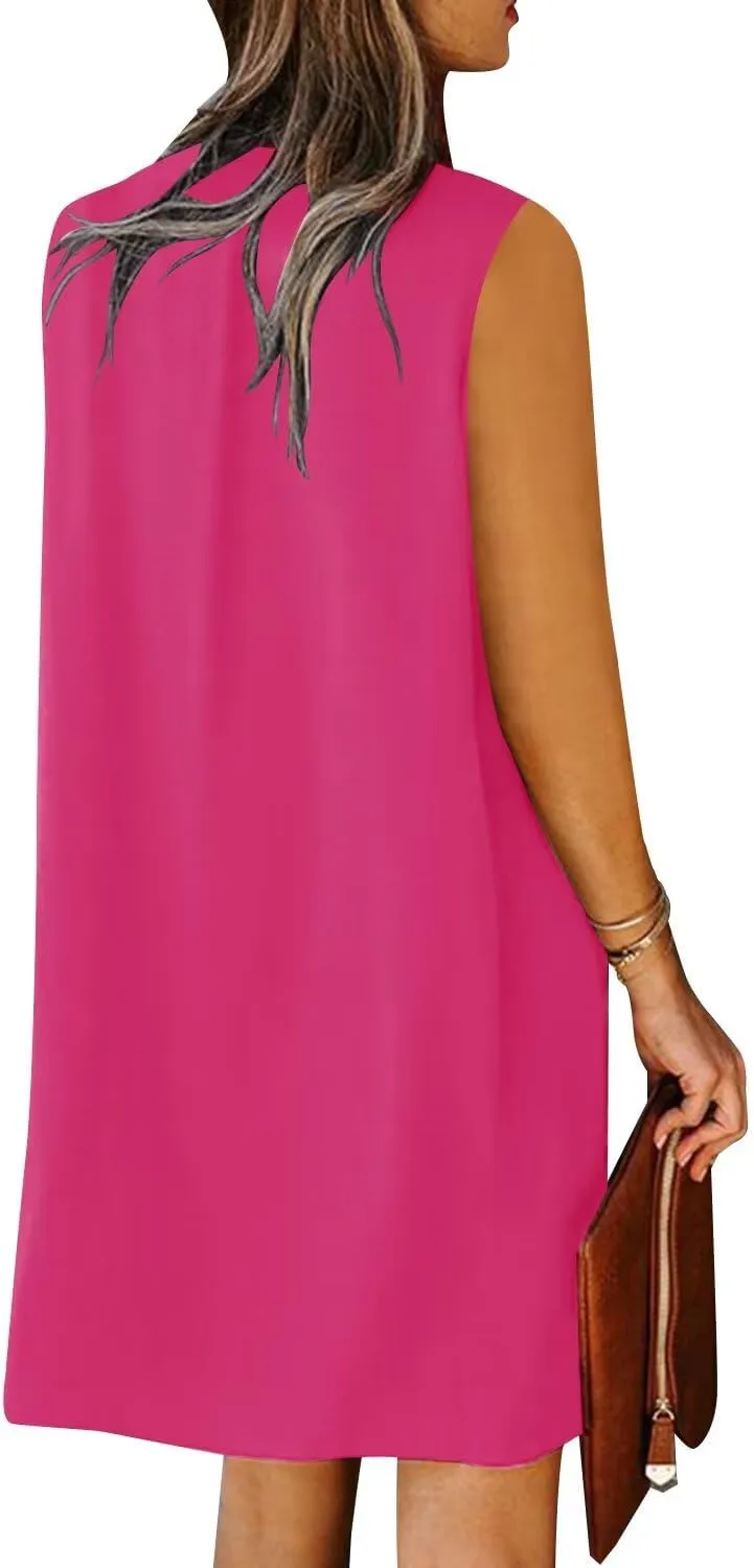 ANFTFH Women's Sleeveless Dresses 2025 V Neck Casual Trendy DressesS-2XL