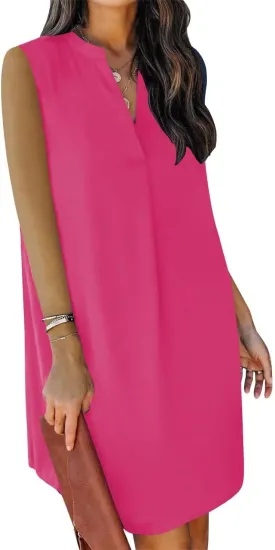 ANFTFH Women's Sleeveless Dresses 2025 V Neck Casual Trendy DressesS-2XL