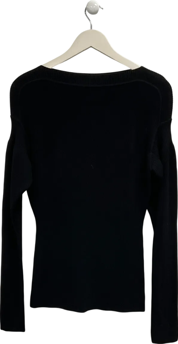 Arket Black Wool Blend Off-shoulder Top UK S