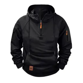 BACKWOODS | Men's Solid Zip-Up Hoodie Raglan Sleeve Sweatshirt