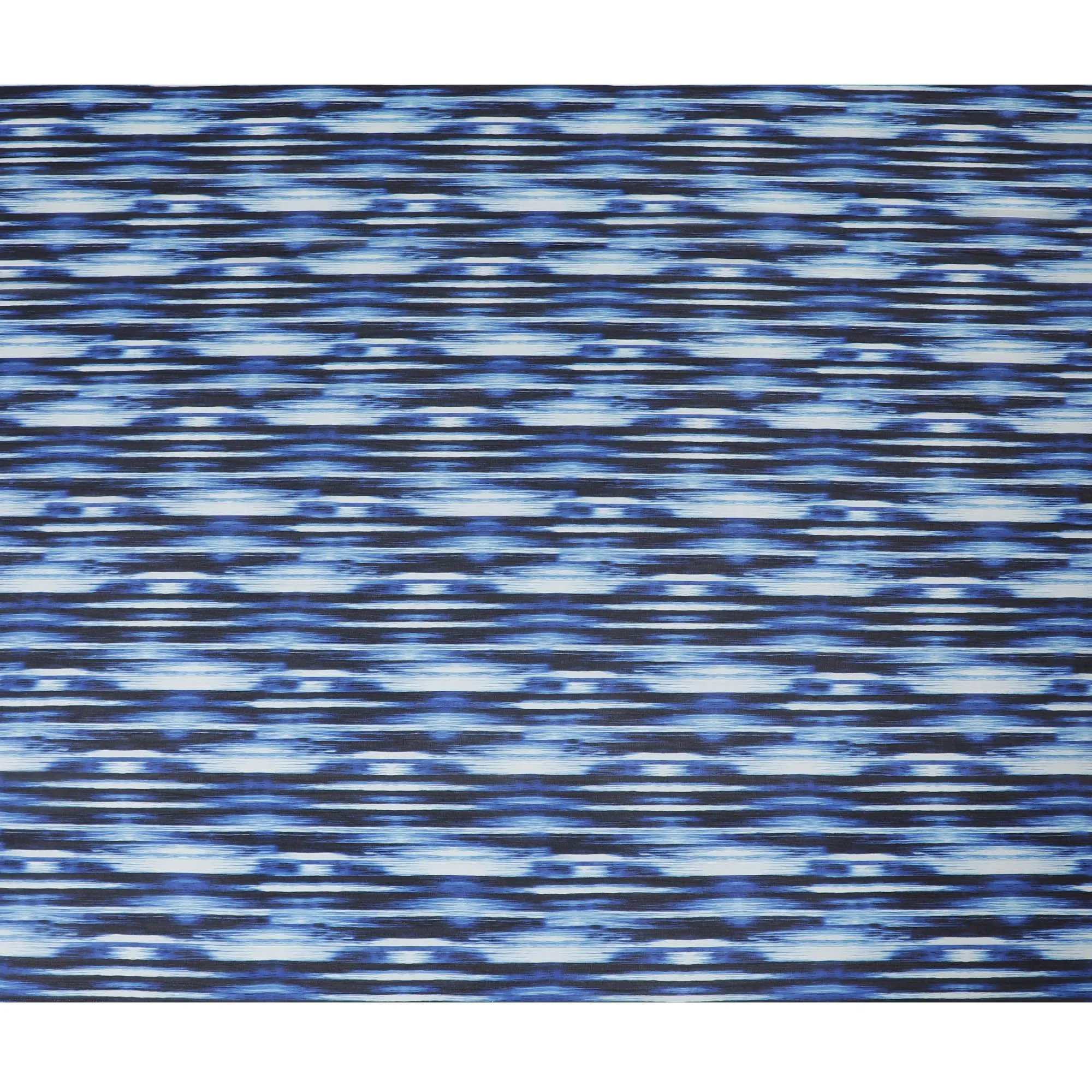 Blue Premium pure silk chiffon with pearl grey and black print in stripe design-D16988