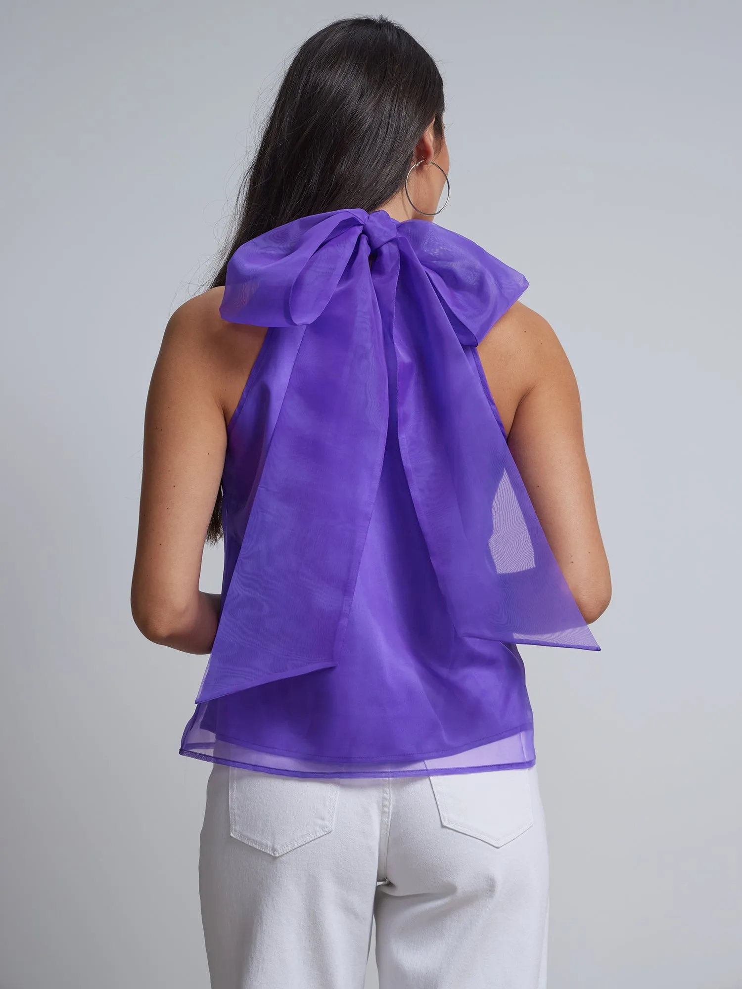 Bow-Back Halterneck Blouse