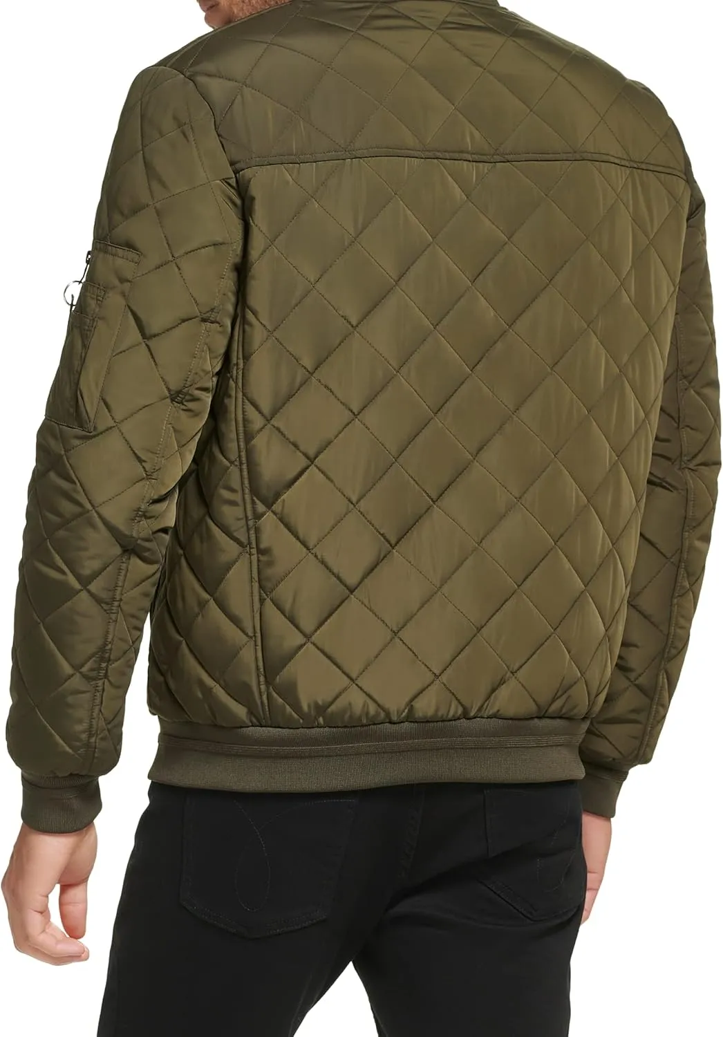 Calvin Klein Men's Quilted Zipper Detail Flight Jacket