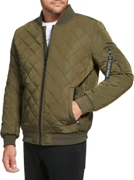 Calvin Klein Men's Quilted Zipper Detail Flight Jacket