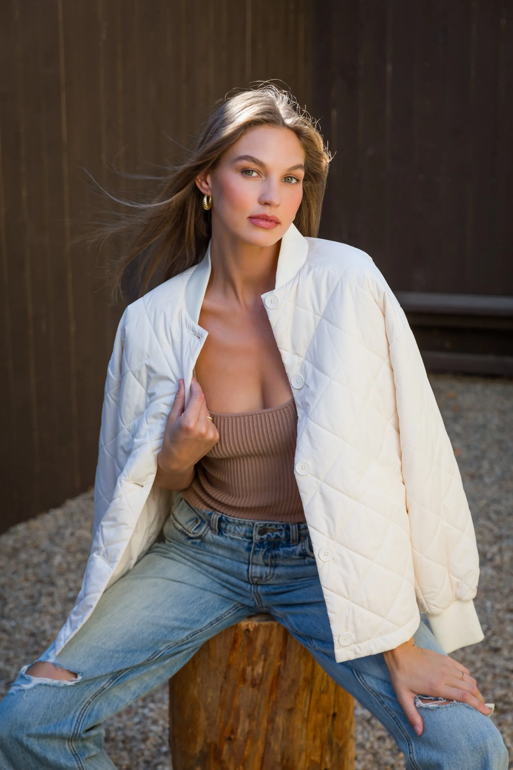 Celeste Ivory Quilted Jacket