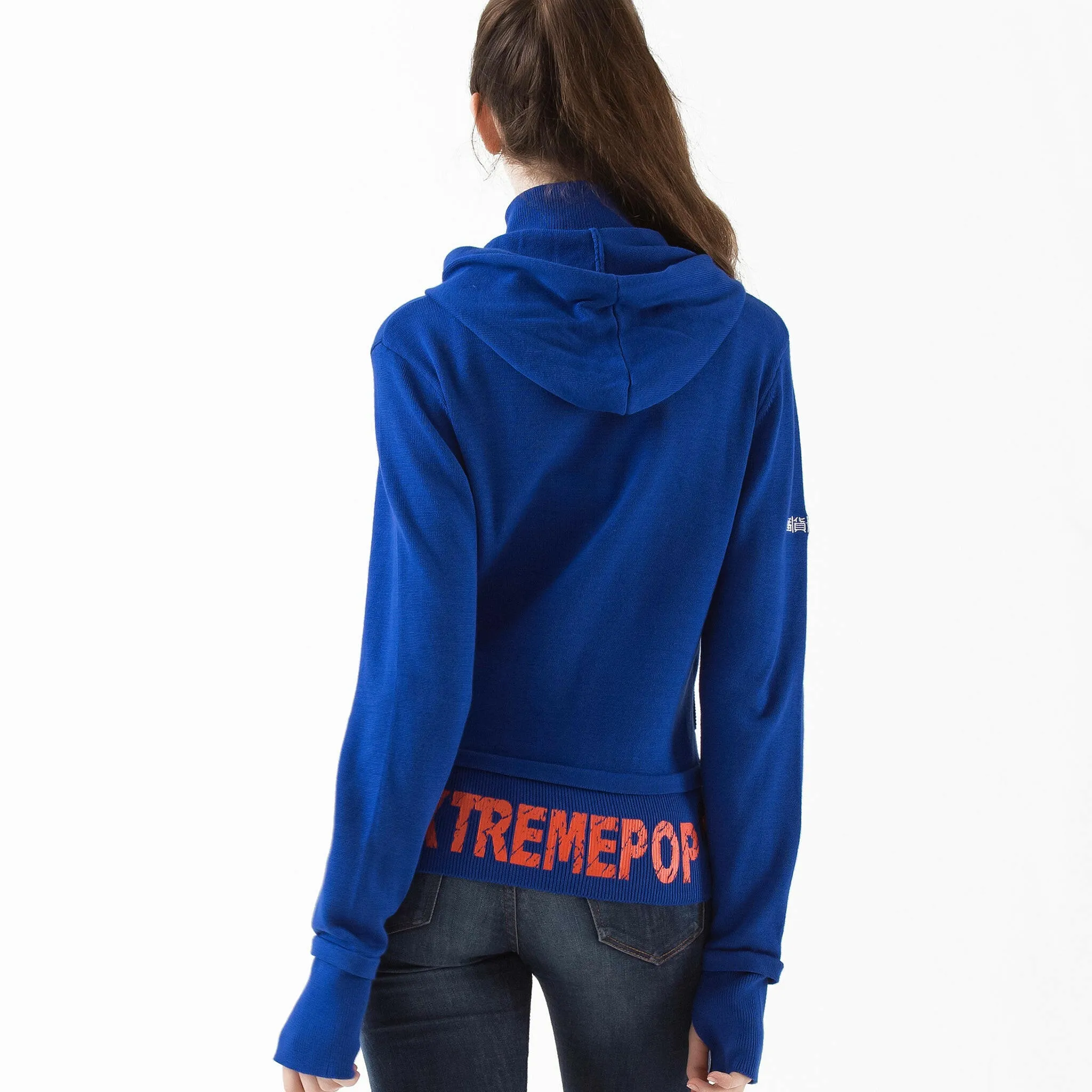 Chunky  Knit Zip-up Hoodie Sweater