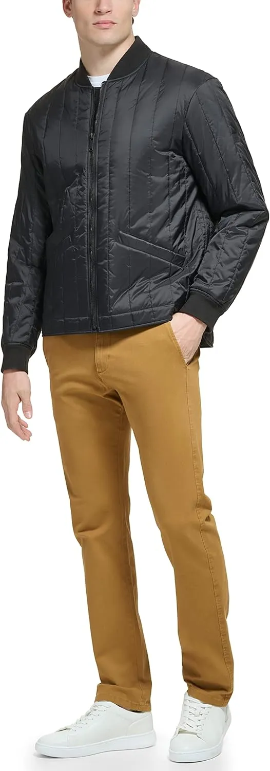Dockers Men's Channel Quilted Open Bottom Bomber Jacket