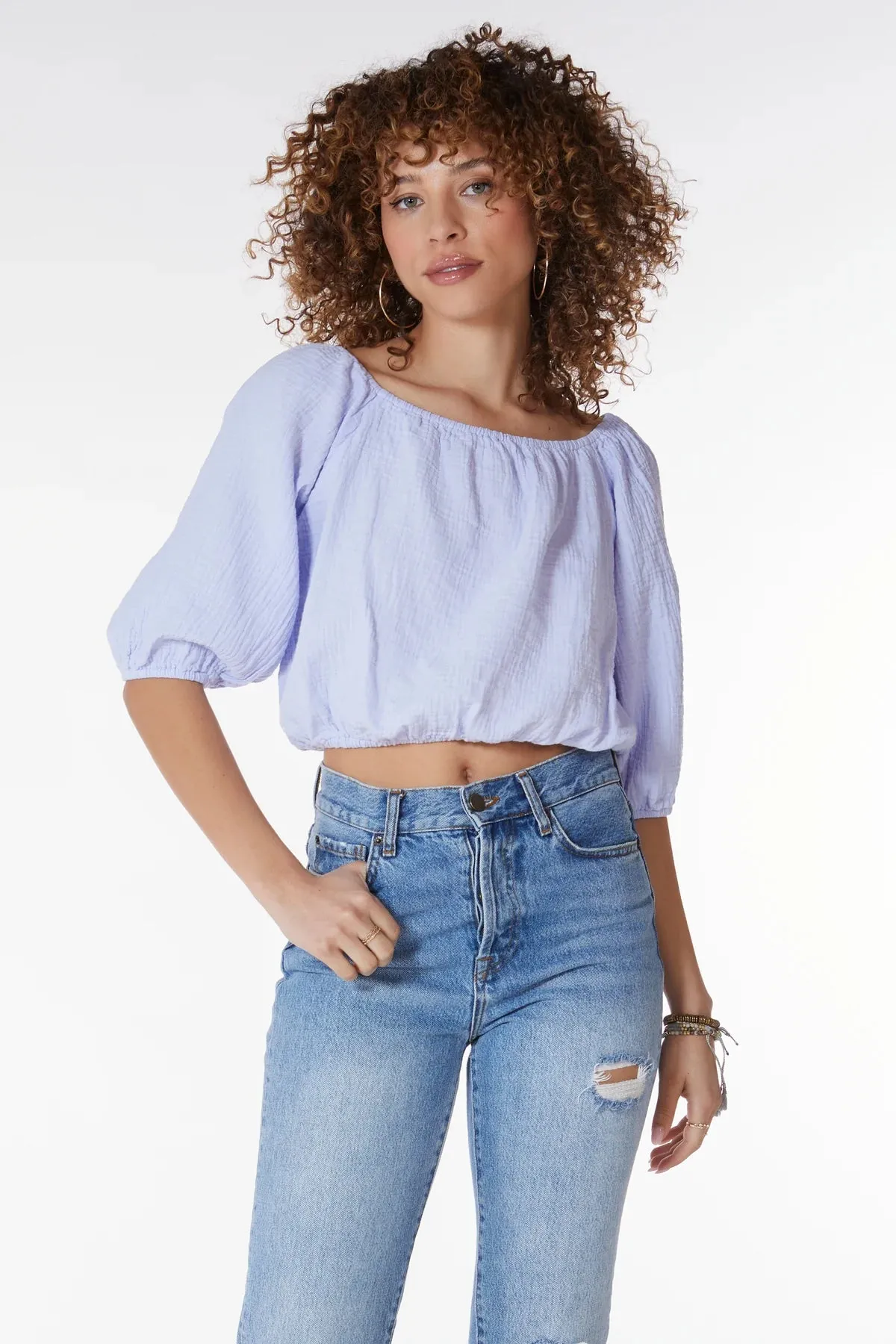 Elastic Boatneck Top