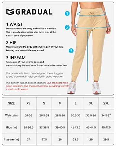 G Gradual Women's Fleece Lined Joggers High Waisted Water Resistant Thermal Winter Sweatpants Running Hiking Pockets(Wine, S)