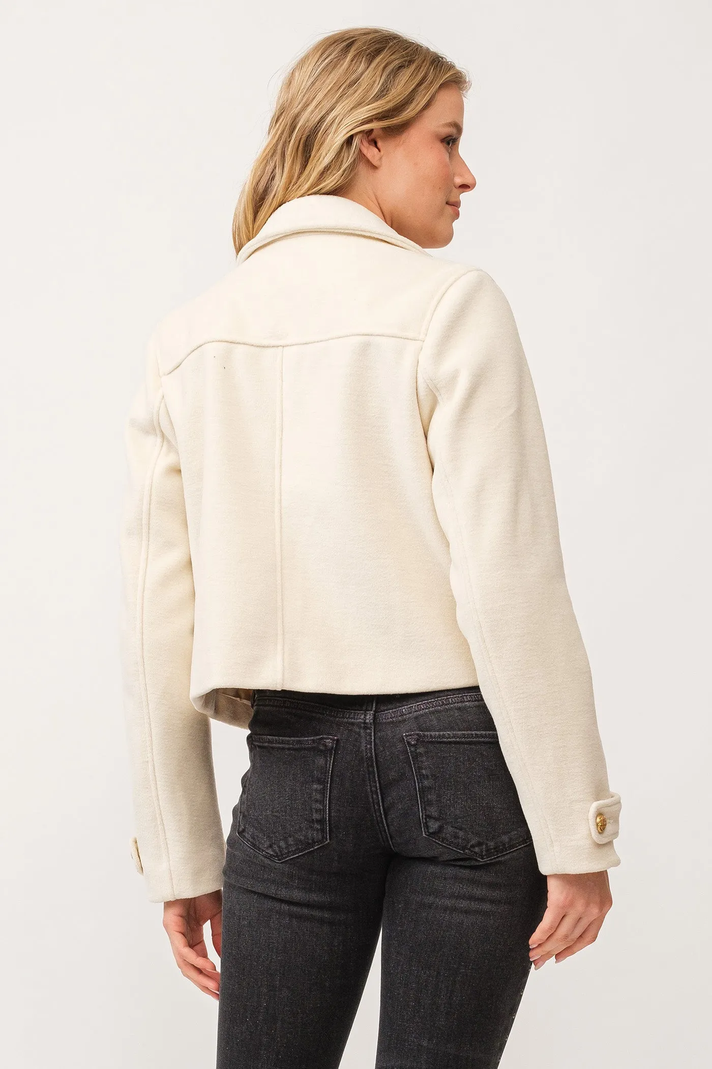 KATRIN MILITARY BUTTONS COLLARED JACKET ANTIQUE WHITE