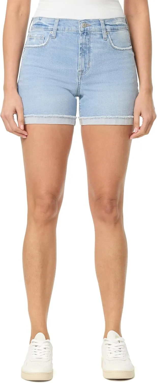 kensie Jeans Shorts for Women 5-Inch Mid Rise Shorts with Single Roll Cuff, Sizes 0-14