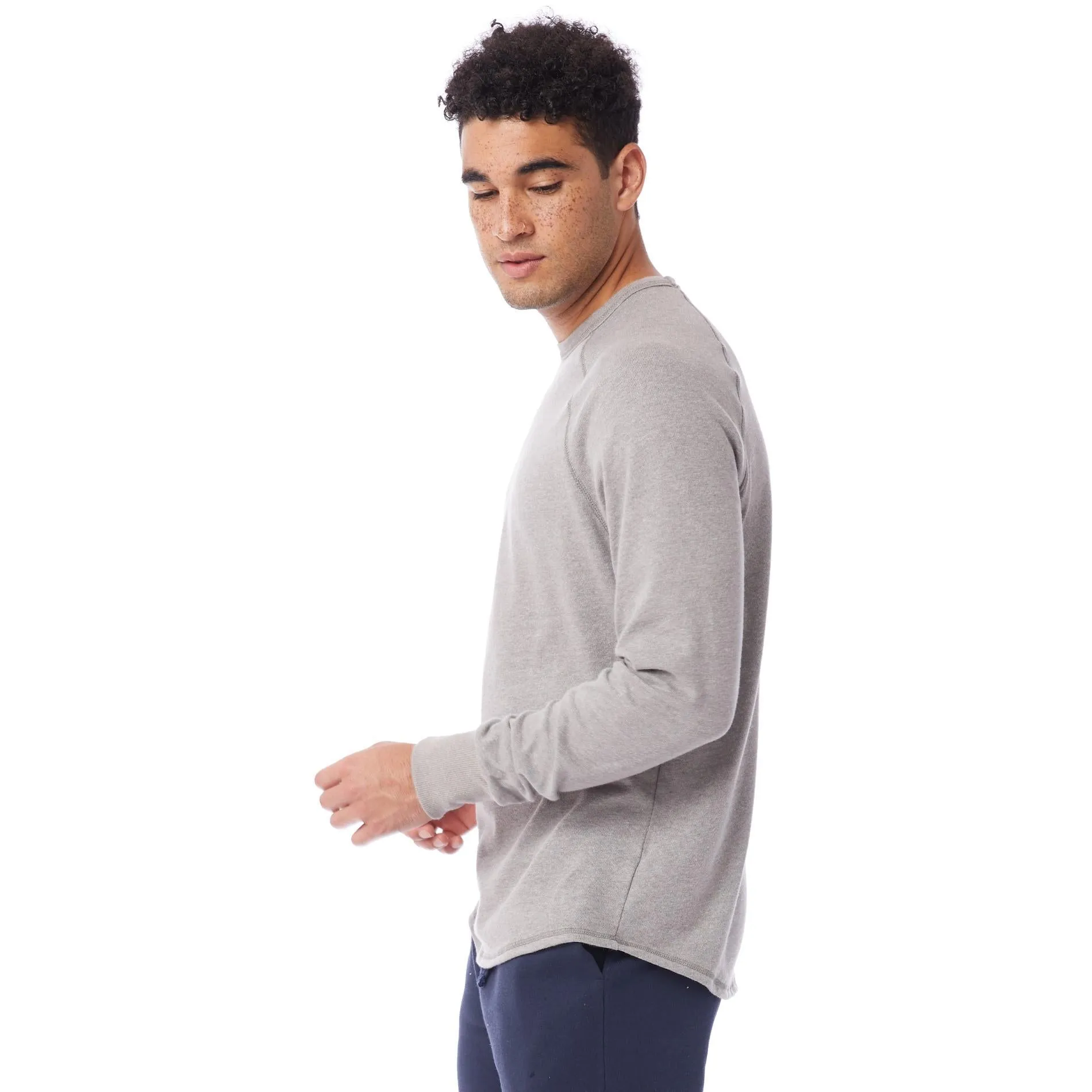 Kickback Vintage Heavy Knit Pullover Sweatshirt (Smoke)