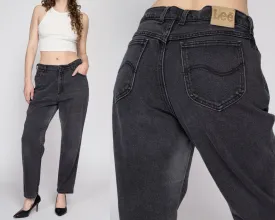 Large 90s Lee Faded Black High Waisted Jeans 32"-34"