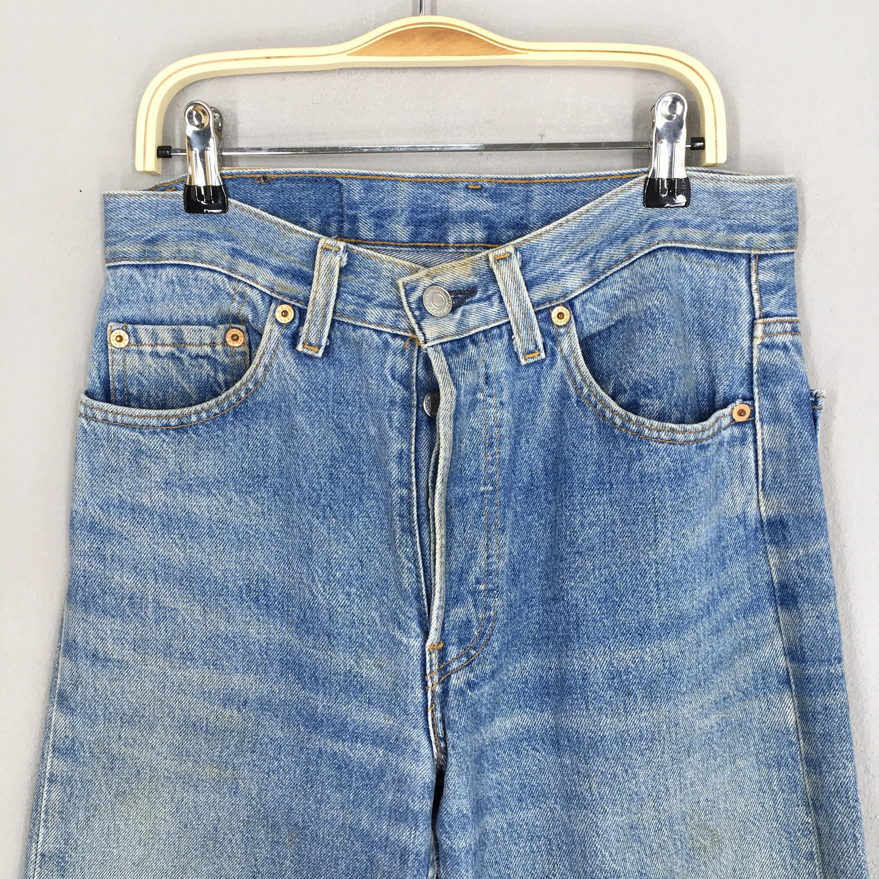 Levi's 501XX Faded Blue Stonewash Jeans Size 28x32