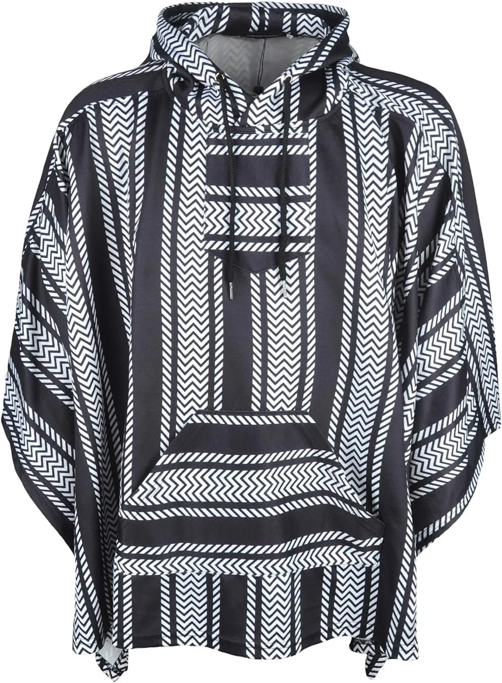 Men's Oversized Batwing Sleeves Hooded Poncho Cape