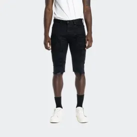 Men's Smoke Rise Heavy Rip & Repair Denim Shorts Jet Black