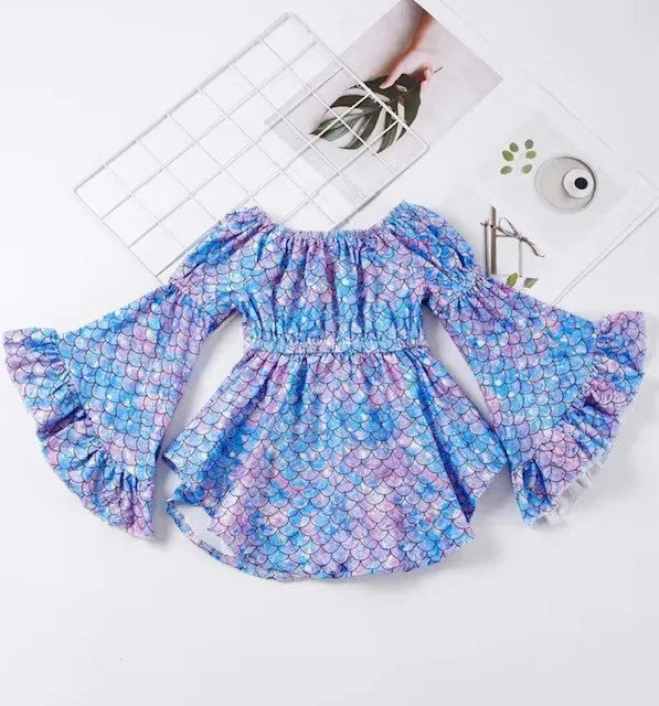 Mermaid-Me Trumpet Sleeve off Shoulder Top
