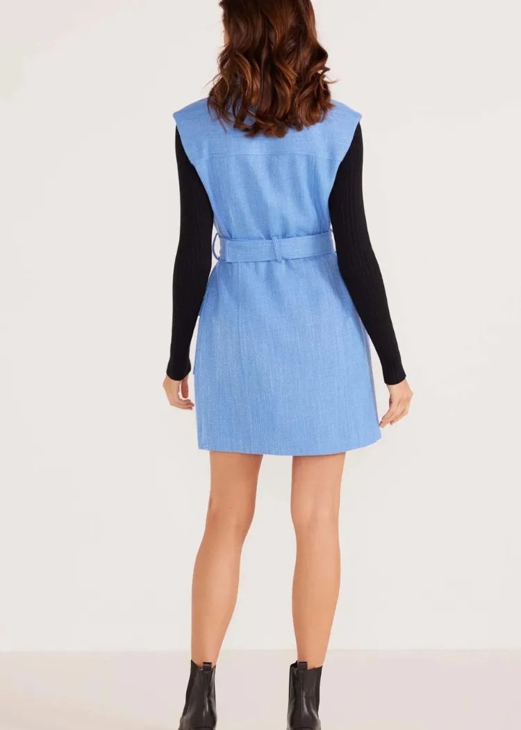 MINKPINK Lucy Belted Blazer Mini Dress- Light Blue