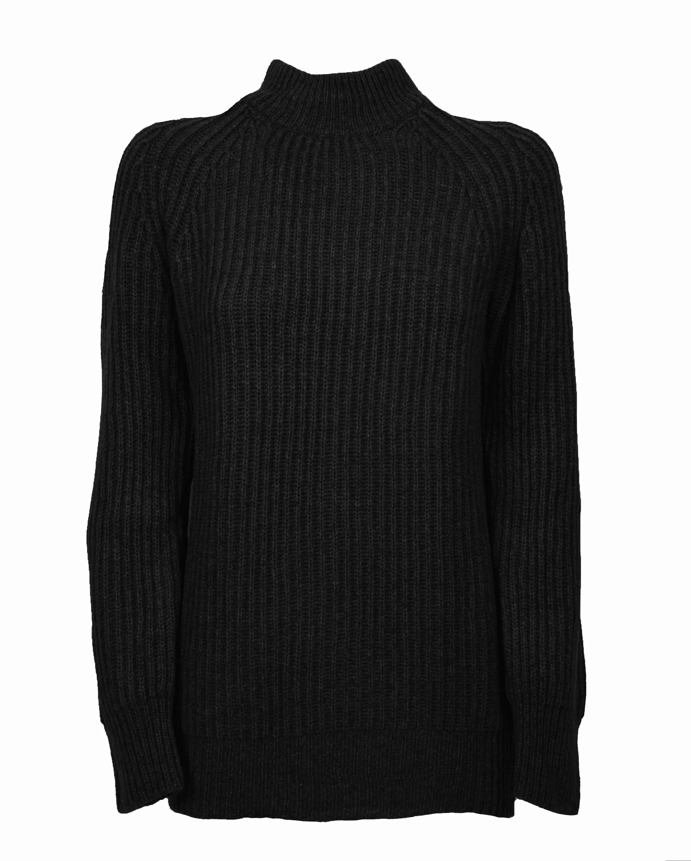 NEW FALL 24 - Women's Pure Cashmere Chunky Crew Neck Black