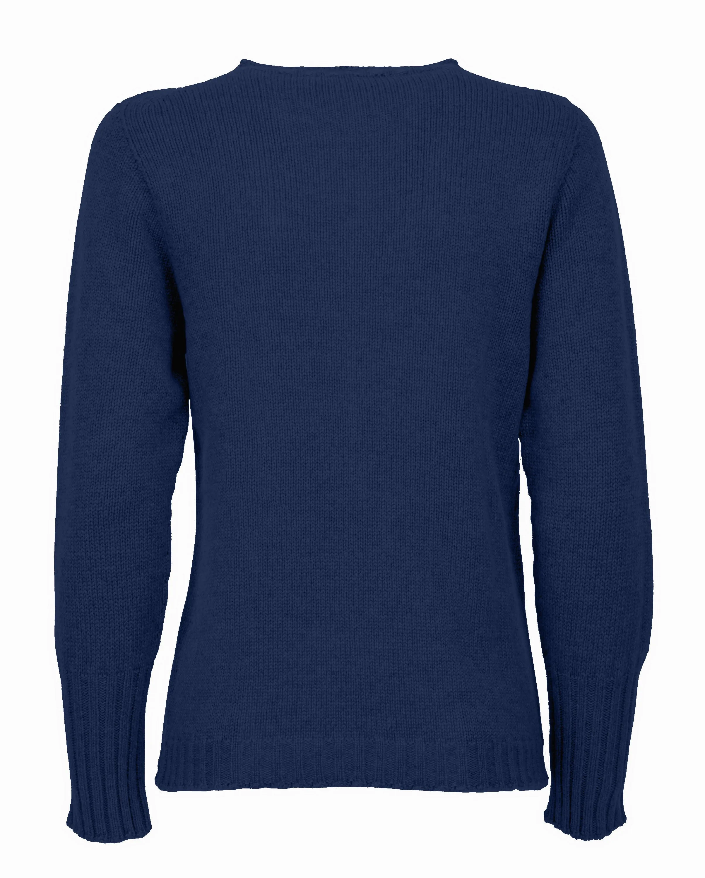 NEW FALL 24 - Women's Pure Cashmere Crew Neck Sweater Melange Blue