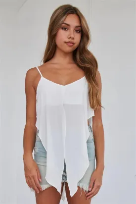 Off-White Wrap Waist Semi Sheer Cami Top