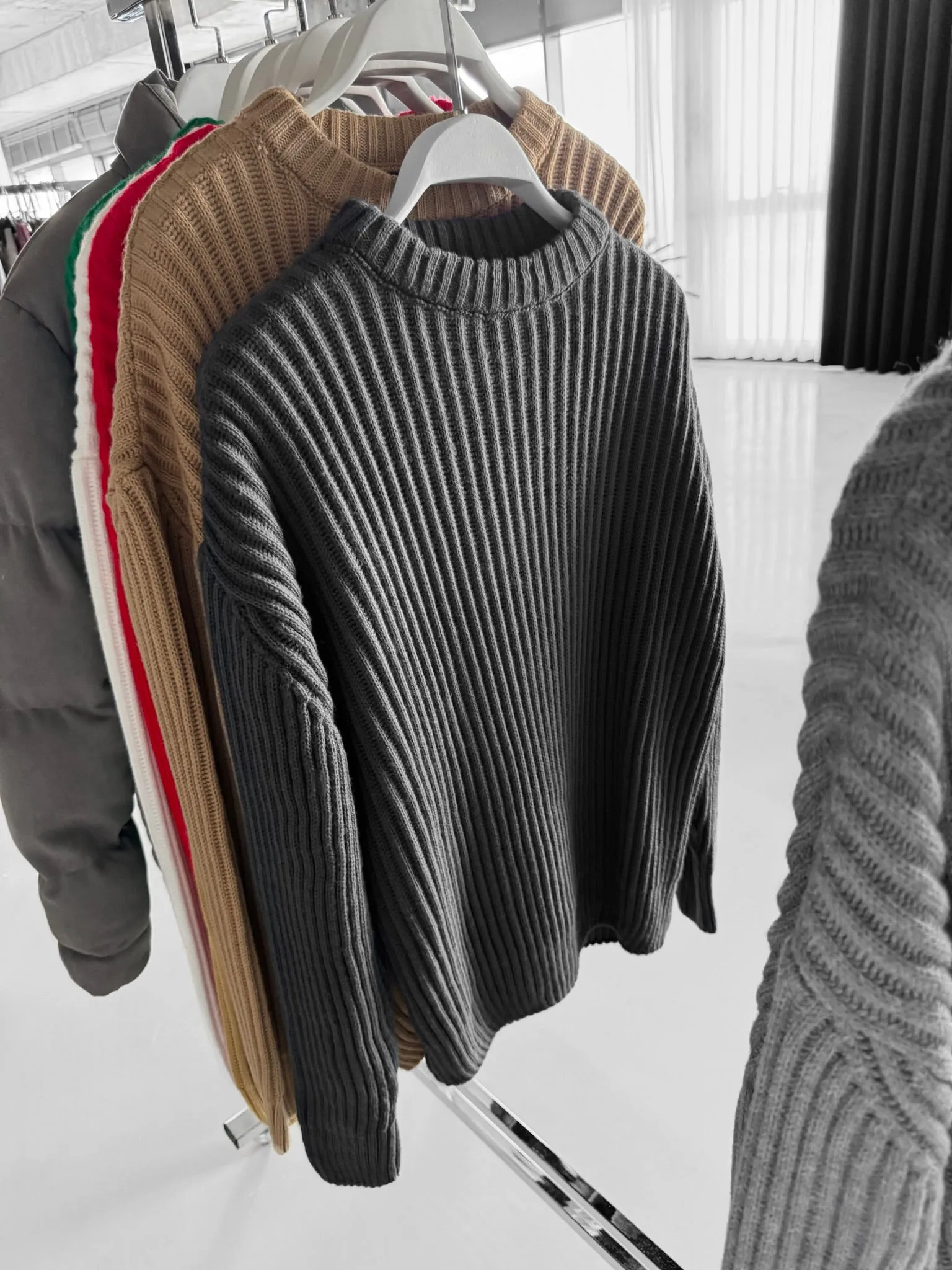 Oversize Heavy Knit Sweater - Anthracite
