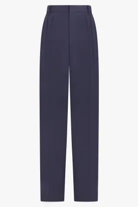 Pleated Tailored Pant | Midnight Blue