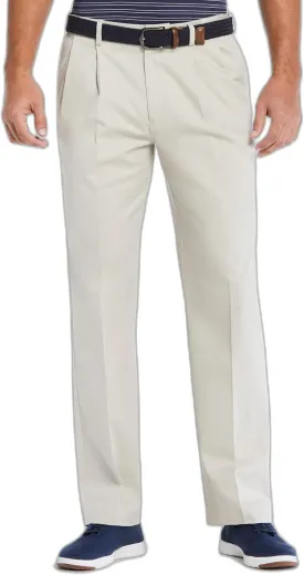 Savane Men's Ultimate Performance Pleated Chino Pants With Expandable Waistband, Non-Iron Fabric, Stretch Lightweight Twill
