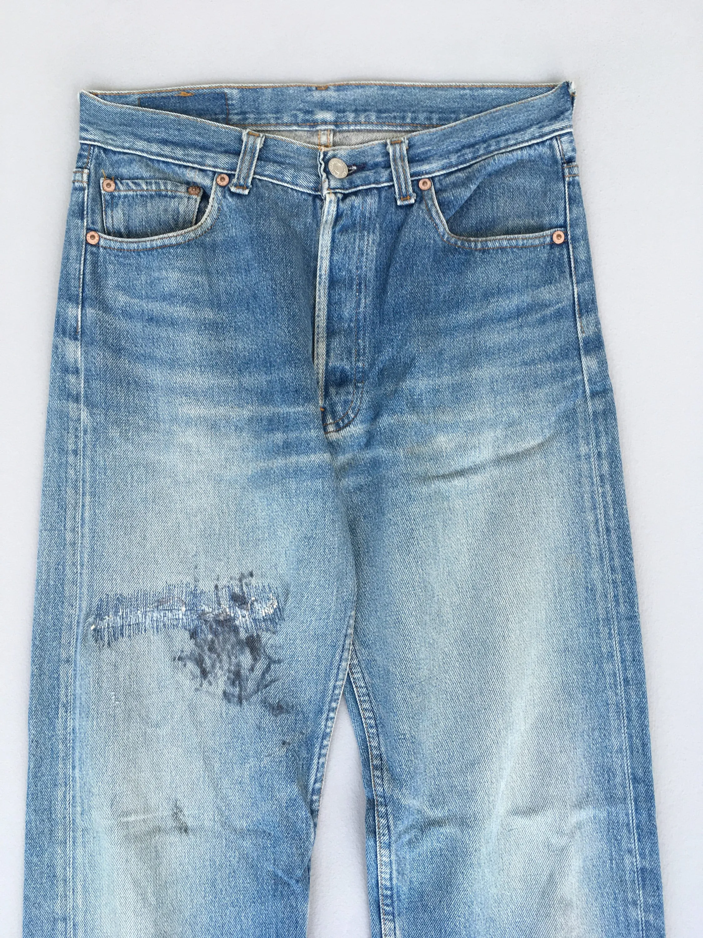 Size 28x30 Levi's 501 Faded Blue Dirty Jeans