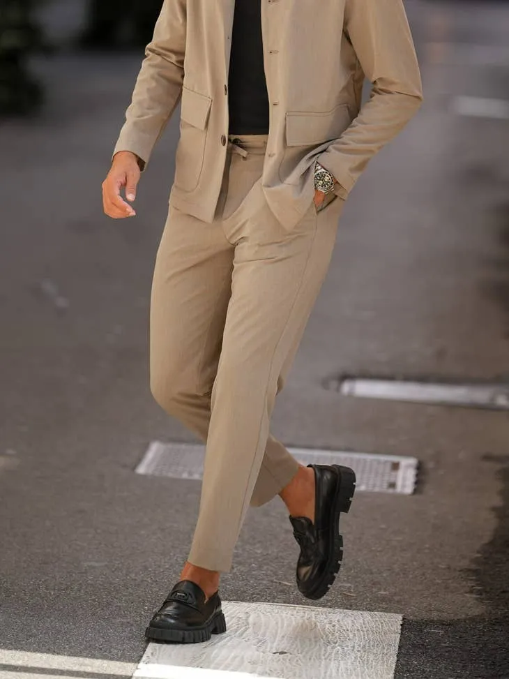 Slim-Tailored Pants With Drawstring