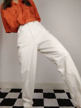 The White Jeans | Vintage white high waist denim mom jeans pants M