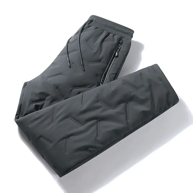 Thicken fleece sweatpants men joggers thermal trousers