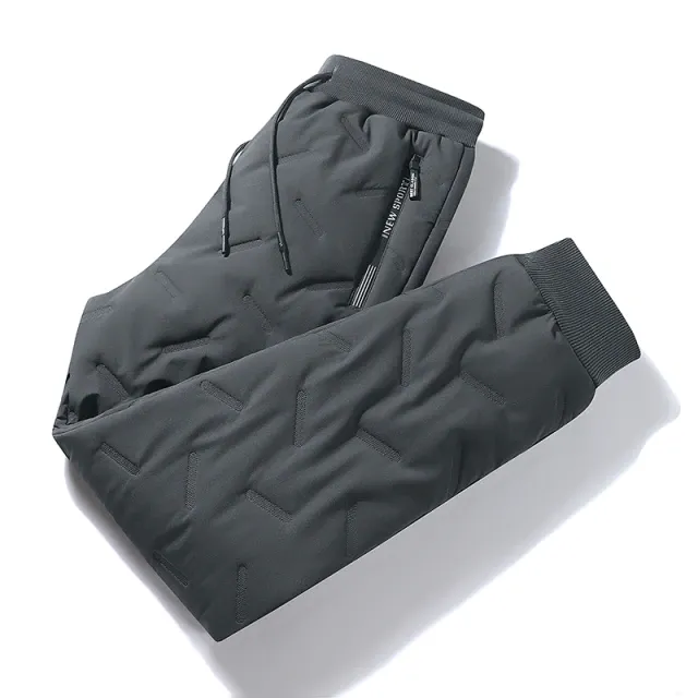 Thicken fleece sweatpants men joggers thermal trousers