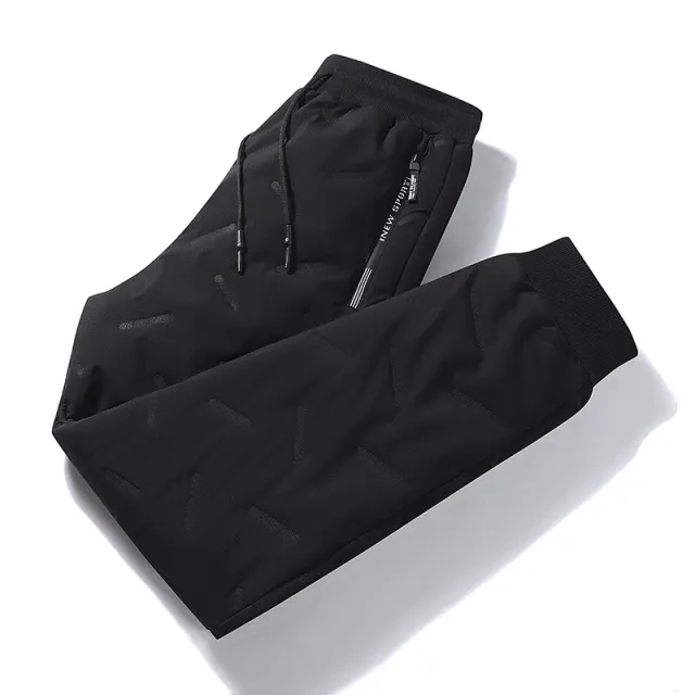 Thicken fleece sweatpants men joggers thermal trousers