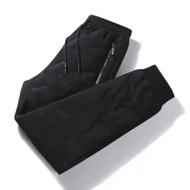 Thicken fleece sweatpants men joggers thermal trousers