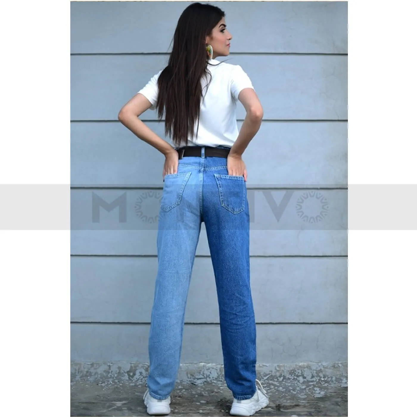 TW Two Tone Mom Fit Jeans