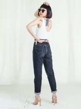 Vintage Denim Mid-Rise Black Mom Jeans