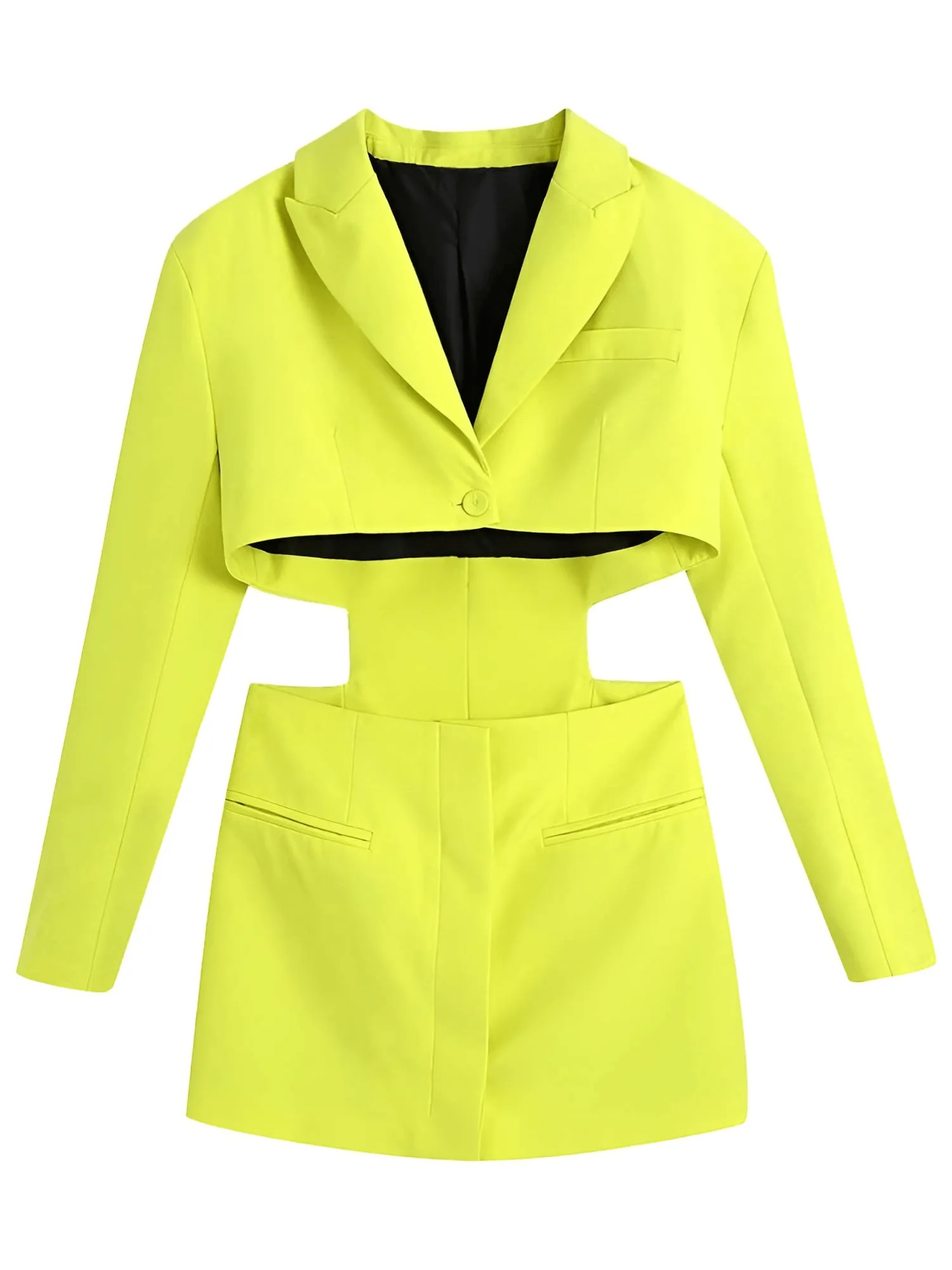 White Cut Out Blazer Dress   In 3 New Colors!