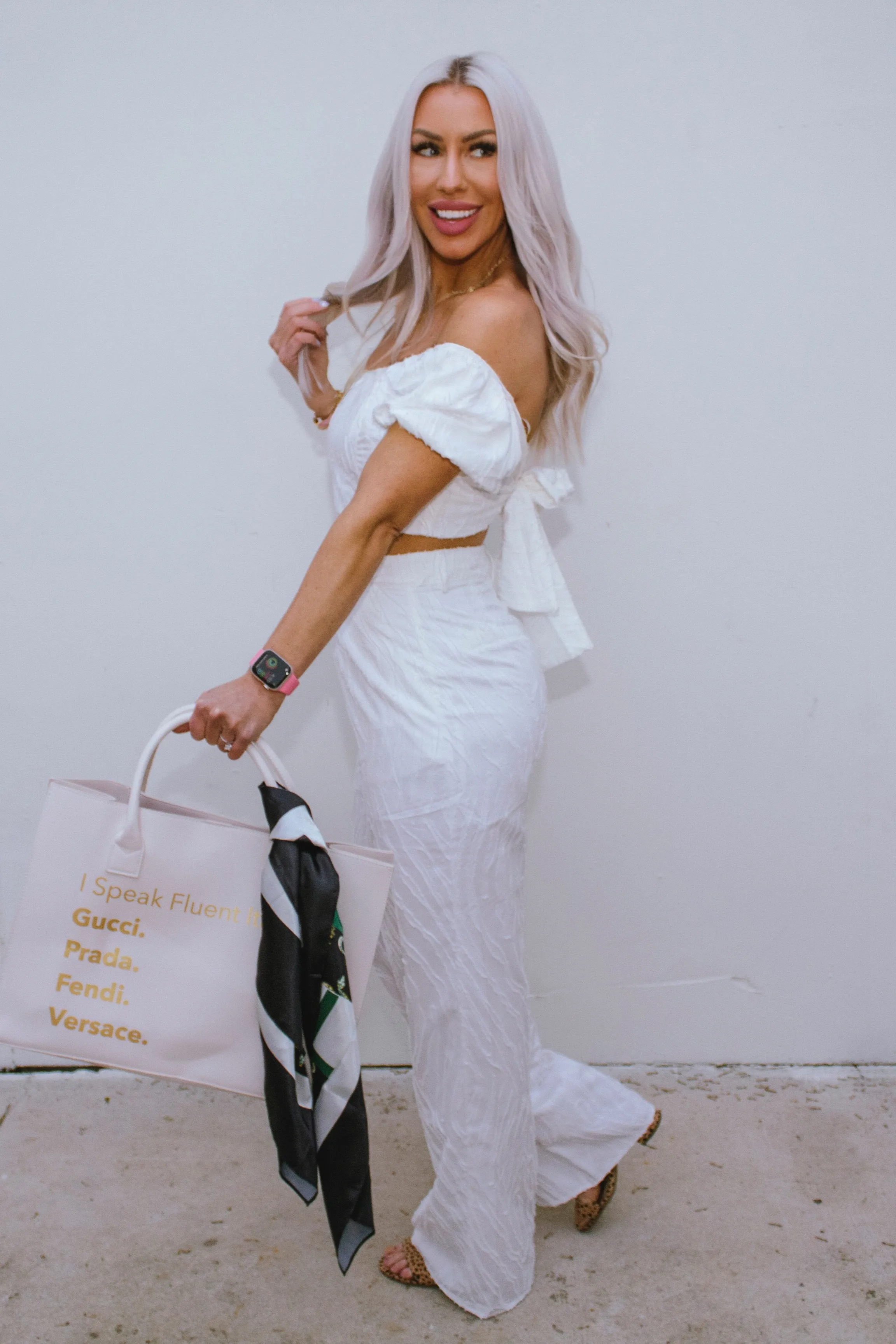 White Off The Shoulder Textured Puff Sleeve Crop Top