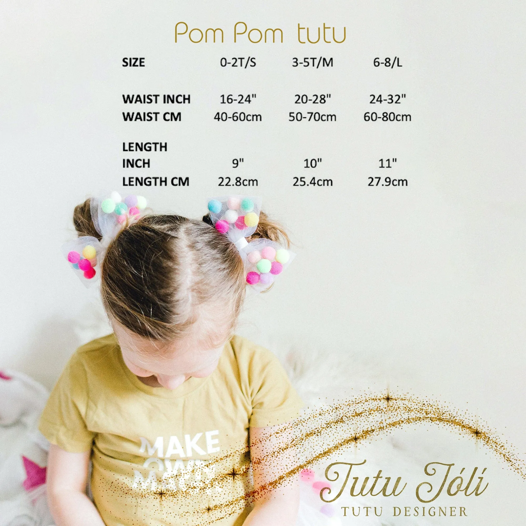 White Tutu For Girls | Pom Pom Tutu With Necklace and Bracelet Accessory | 3Pcs Set