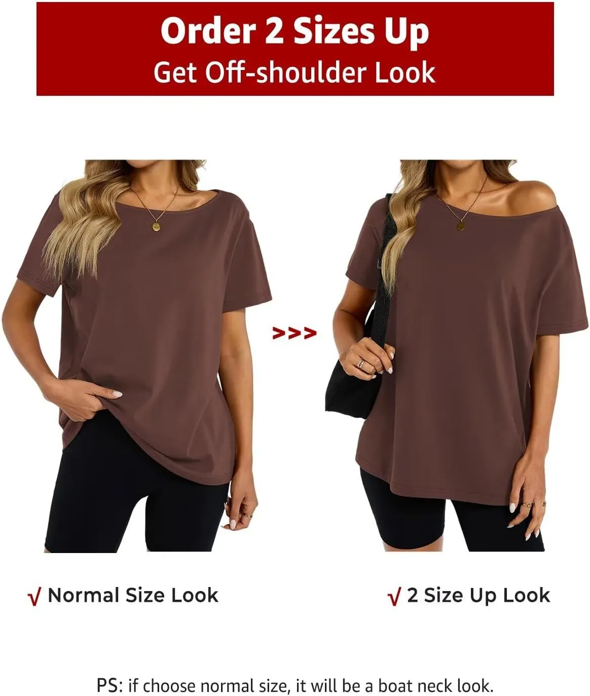 Womens Cotton Oversized Tshirts Boat Neck Off Shoulder Short Sleeve Tops Loose Fit Summer Streetwear Clothes