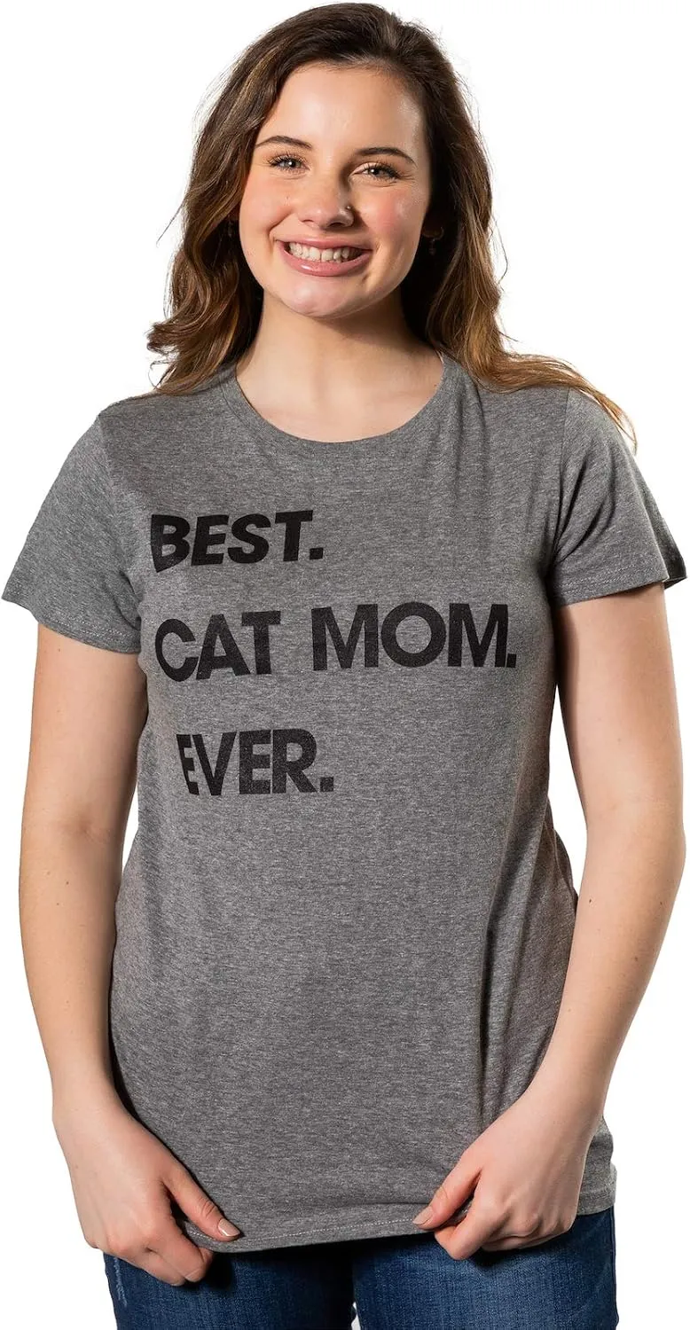 Womens Dog Mom and Cat Mom Funny T Shirts Cute Pet Tees for Women with Cats or Dogs