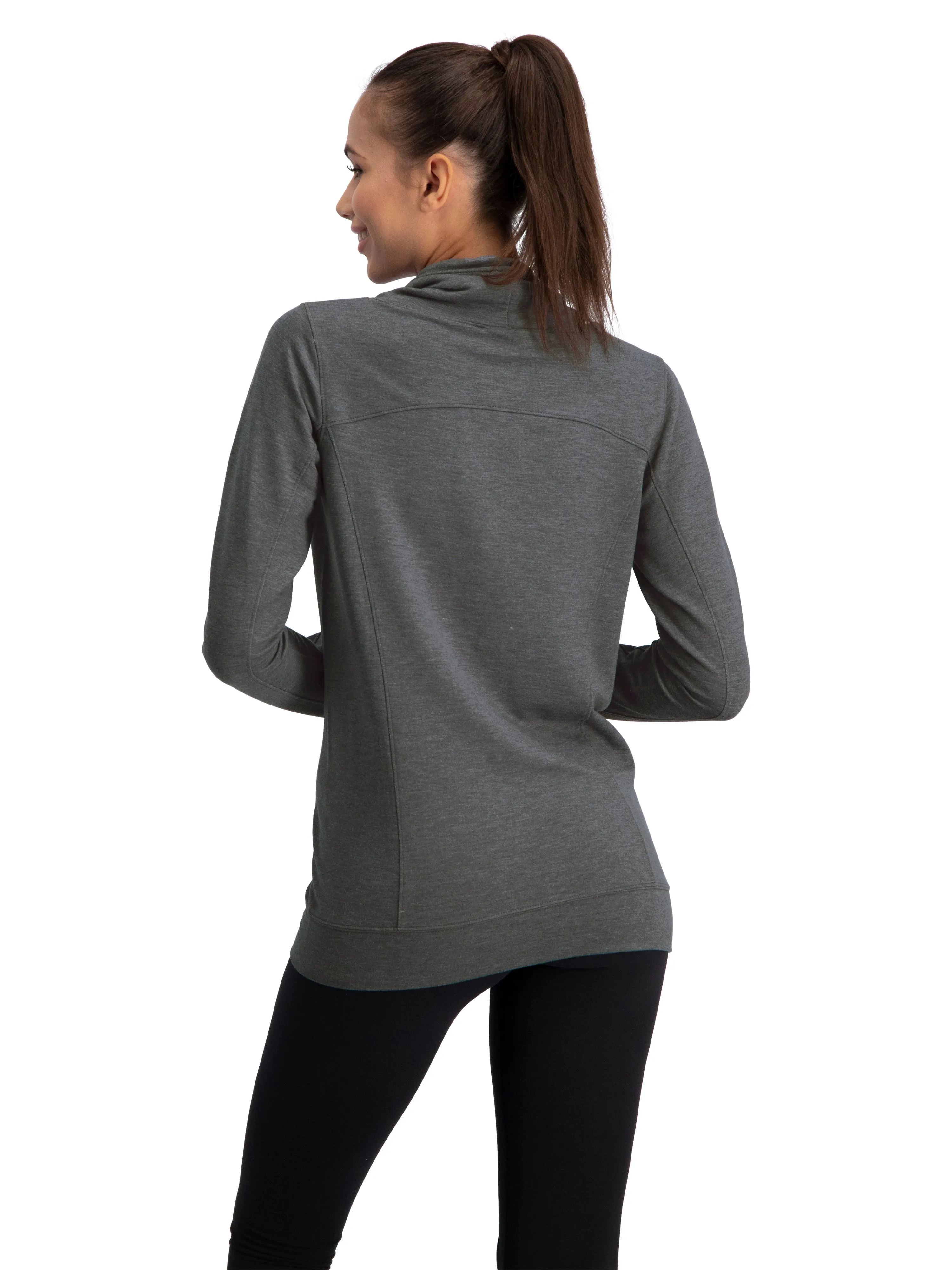 Women's Dry-Fit Running Pullover with Fleece Cowl Neck