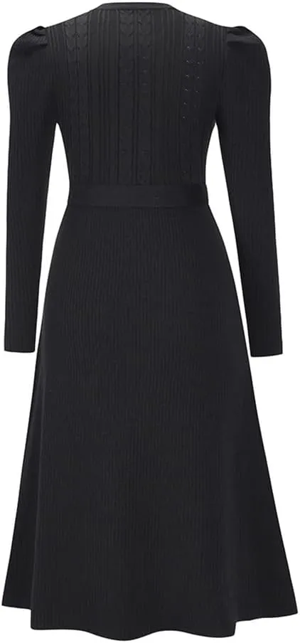 Women's Fall Dresses Long Sleeve Velvet Formal Maxi Dress with Belt Casual Cocktail Wedding Guest Party Long Dress