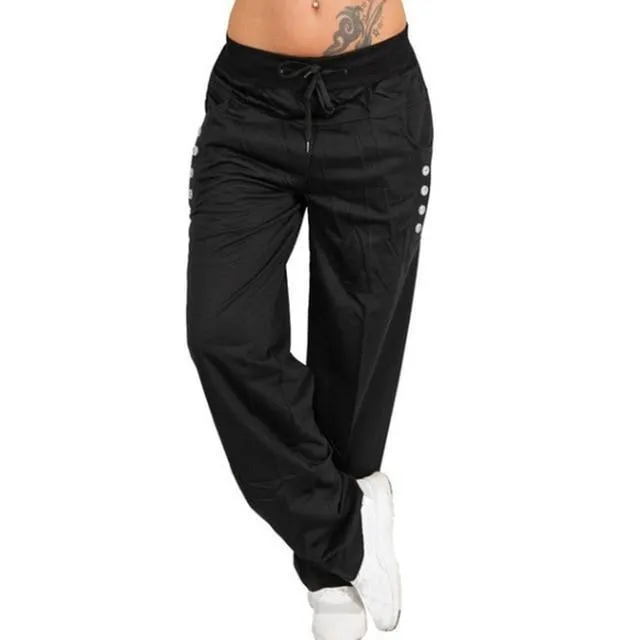 Women's Jogger Pants Elastic with 6 Pockets