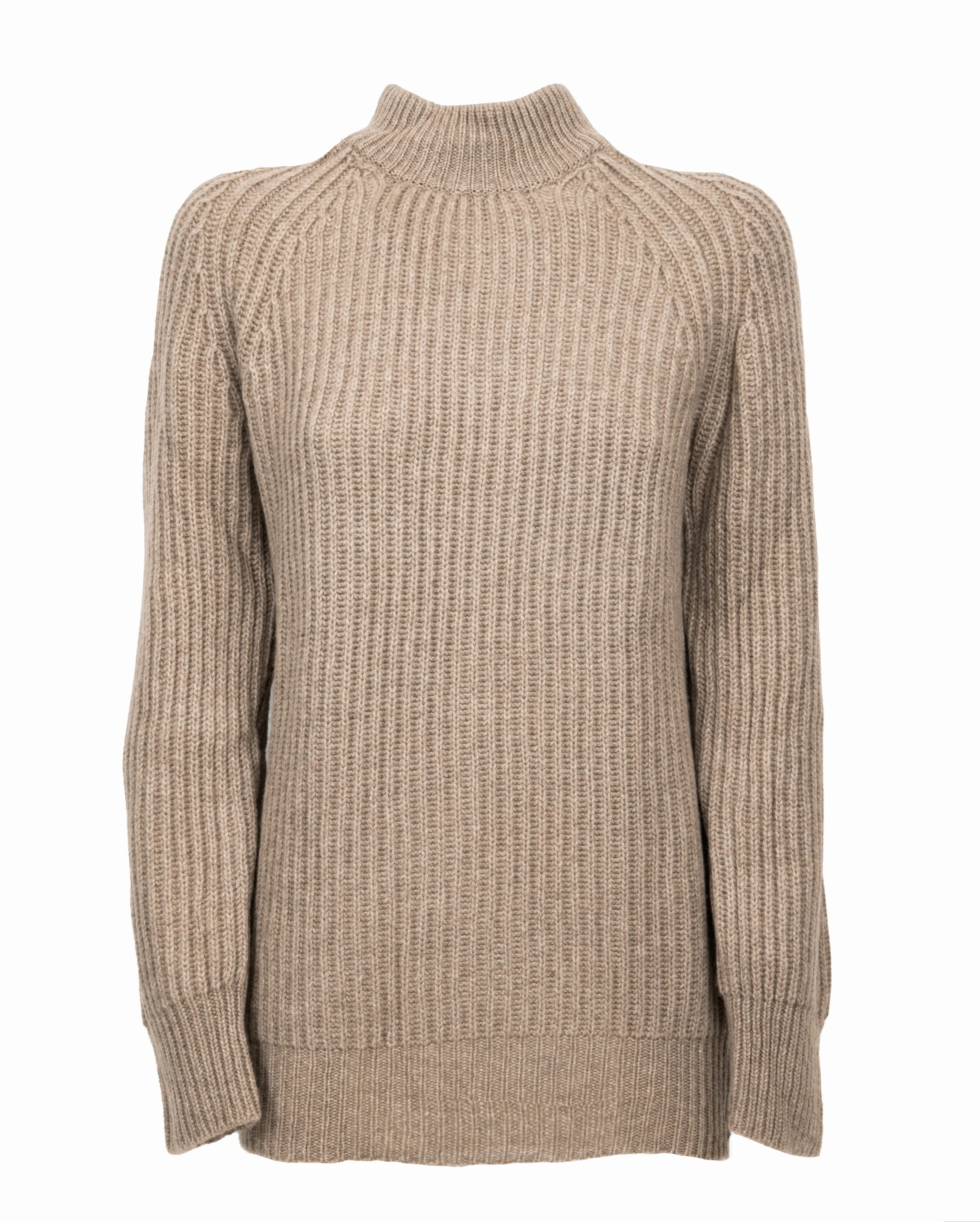 Women's Pure Cashmere Chunky Crew Neck Taupe